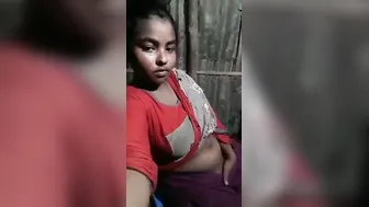 Bengali Village Slut Showing Off Her Perky Tits In Selfie Clip