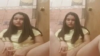 Chubby Baby Spreading Her Thick Thighs Fingering Her Wet Pussy