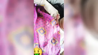 Horny Bhabhi On Live Stream Flashing Her Big Tits And Wet Pussy