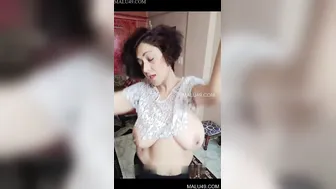 Naughty Actress Going Topless And Teasing In Private Home Video