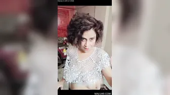 Naughty Actress Going Topless And Teasing In Private Home Video