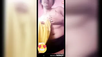 Busty Bengali Babe Showing Long Nipples Topless Homemade Clip