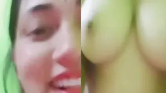 Desi Girl From The Neighborhood Flaunting Her Milky Huge Boobs