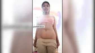 Chubby College Babe Stripping Her Pants Off Caught On Camera