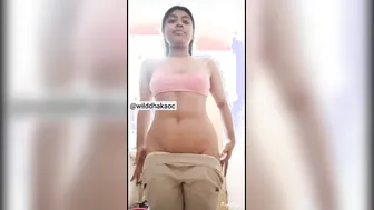Chubby College Babe Stripping Her Pants Off Caught On Camera