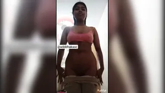 Chubby College Babe Stripping Her Pants Off Caught On Camera