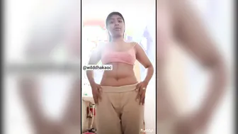 Chubby College Babe Stripping Her Pants Off Caught On Camera