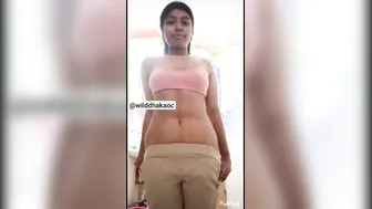 Chubby College Babe Stripping Her Pants Off Caught On Camera