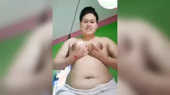 Young Wife Showing Her Big Boobs To Lover On Video Call Alone