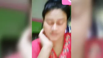 Young Wife Showing Her Big Boobs To Lover On Video Call Alone