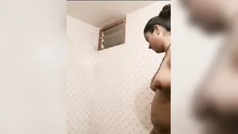 GF Showing Cleavage In Bra Then Bathing Naked For Him