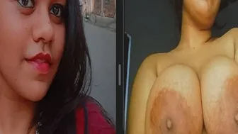 Bangladeshi College GF Showing Her Big Topless Boobs