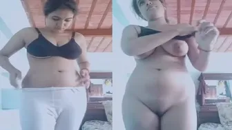 Tall GF Removing Bra Showing Off Her Massive Boobs