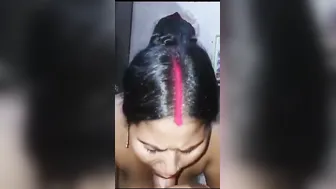 Village Married Wife Giving Her First Blowjob Caught On Camera