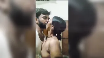 Wife Romancing Husband Showing Off Her Boobs In Private Video