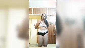 Chubby Bhabhi Teasing With Her Big Ass Before Getting Naked