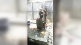 Married Bhabhi Bathing Topless Exposing Her Big Soft Boobs