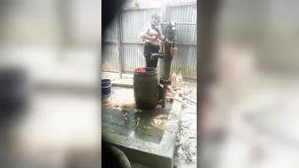 Married Bhabhi Bathing Topless Exposing Her Big Soft Boobs