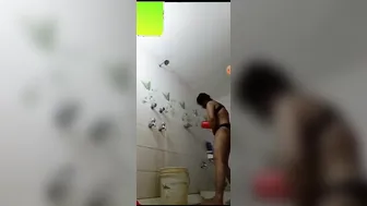 Bhabhi Stripping Down While Doing Laundry Caught On Cam