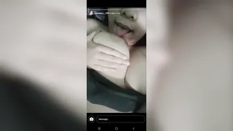 Hot GF Licking Her Own Boobs Making Naughty Video