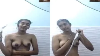 South Indian Babe Bathing Nude For Boyfriend On Video Call