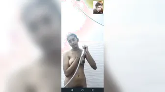 South Indian Babe Bathing Nude For Boyfriend On Video Call