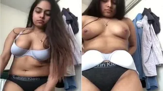 Nri Babe Posing In Skimpy Underwear At Her Village Home