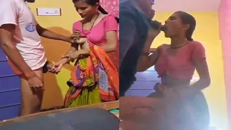 Village Wife Riding Hard After Giving Sloppy Blowjob To Hubby