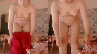 Shy Girl Showing Her Tight Body First Time On Camera Alone