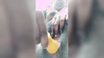 Hairy Pussy Babe Masturbating With Bottle In Private Moment