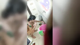 Bhabhi Brushing Teeth Naked Before Taking Bath At Home