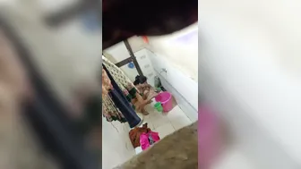 Bhabhi Brushing Teeth Naked Before Taking Bath At Home