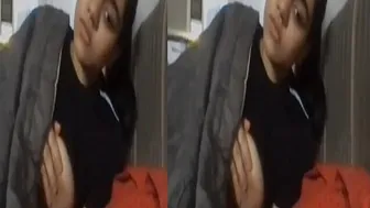 College GF Showing Cute Boobs To Lover On Video Call