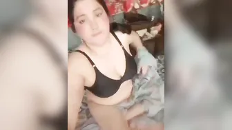 Married Woman In Black Bra Showing Her Pussy And Ass On Camera