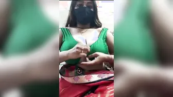 Married Bhabhi Stripping Saree Live On Cam Showing Curves
