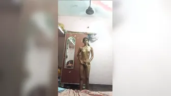 Skinny South Indian Babe Stripping Out Of Her Nighty For Me