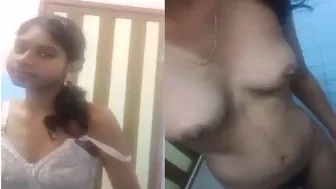 College Girl Making Nude Video In Bathroom Caught On Camera