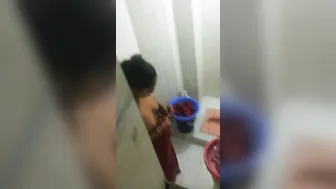 Hot Bhabhi Showing Big Boobs In Bathroom Before Taking Shower