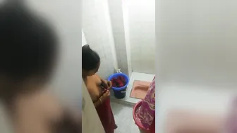 Hot Bhabhi Showing Big Boobs In Bathroom Before Taking Shower