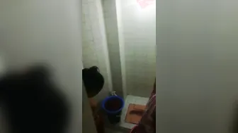 Hot Bhabhi Showing Big Boobs In Bathroom Before Taking Shower