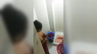 Hot Bhabhi Showing Big Boobs In Bathroom Before Taking Shower