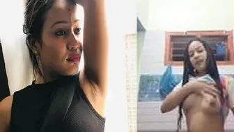 Tattooed Assamese Babe Stripping Naked Taking Bath After Sex