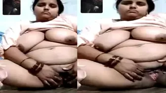 Chubby Married Aunty Fingering Herself On Video Call Getting Wet