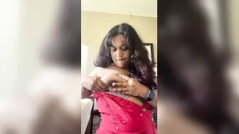 My Horny GF Licking And Sucking Her Own Tits Topless