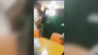 GF Sitting Topless At Restaurant Teasing With Her Body