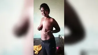 College Roommate Flashing Bare Tits In Hostel Caught On Camera