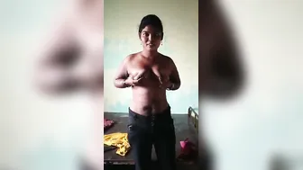 College Roommate Flashing Bare Tits In Hostel Caught On Camera