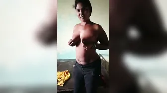 College Roommate Flashing Bare Tits In Hostel Caught On Camera