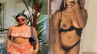 Influencer Babe Stripping Naked Revealing Her Massive Tits Live