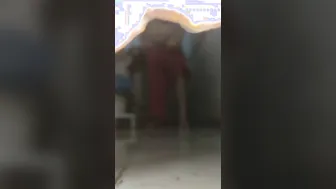 Spying On Friend's Mom Bathing Naked Caught Under Door